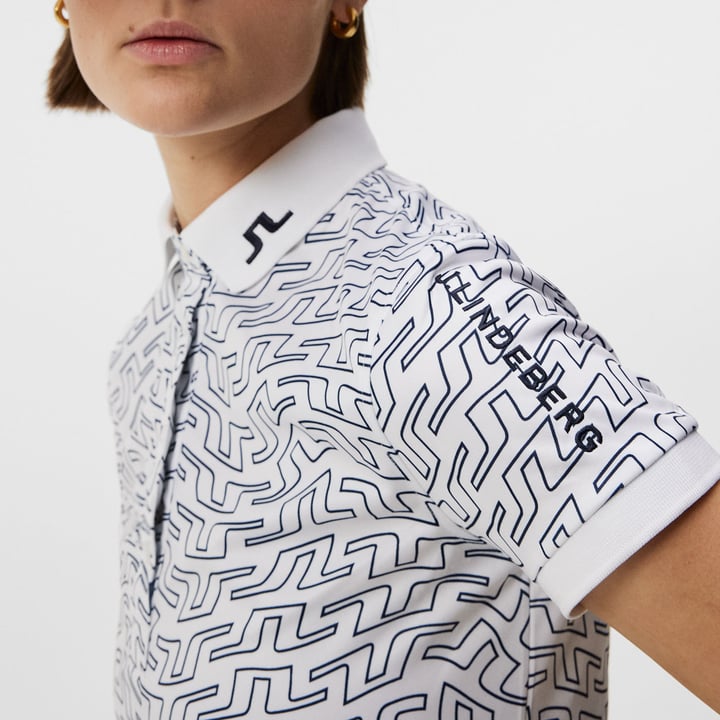 Grey KV monogram-print polo shirt, J.Lindeberg