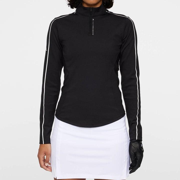 Adiola Quarter Zip Mid Layer Musta J.Lindeberg