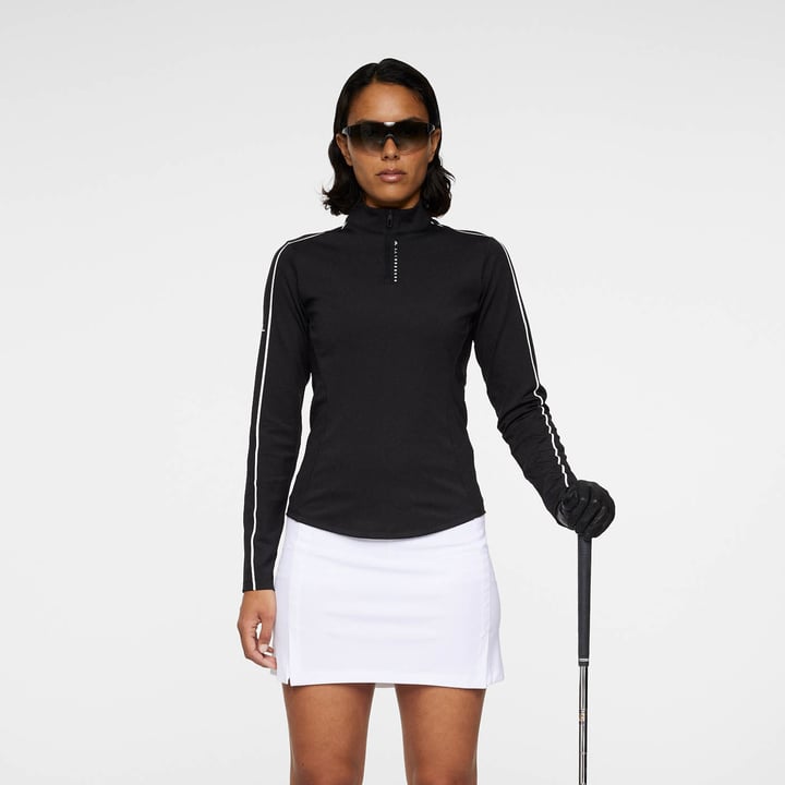 Adiola Quarter Zip Mid Layer Musta J.Lindeberg
