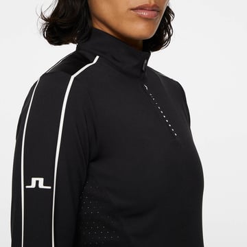 Adiola Quarter Zip Mid Layer Musta J.Lindeberg