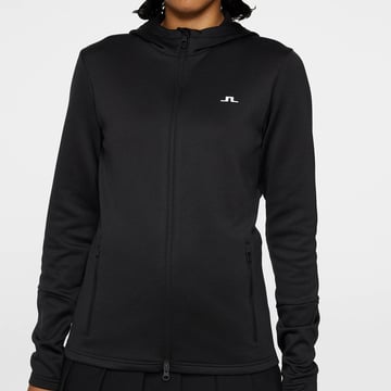 W Aerial Zip Hood Svart J.Lindeberg