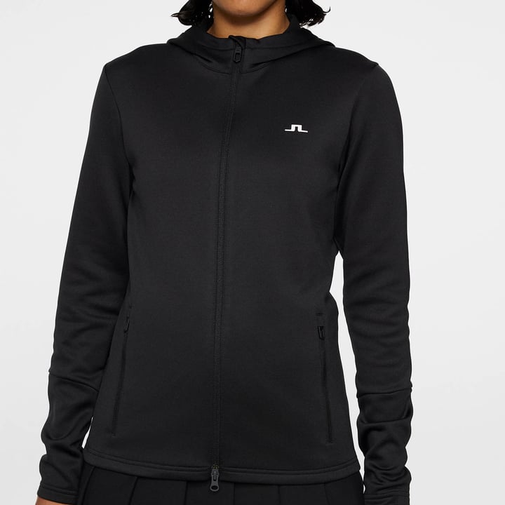 W Aerial Zip Hood Svart J.Lindeberg