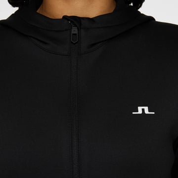 W Aerial Zip Hood Svart J.Lindeberg
