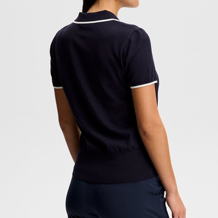 Malva Knitted Polo Shirt Blue J.Lindeberg Malva Knitted Polo Shirt Blue J.Lindeberg