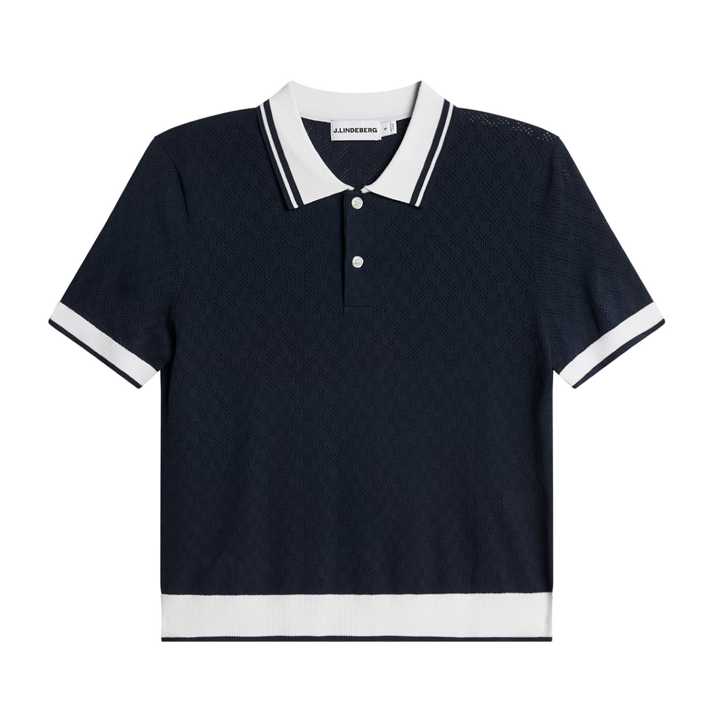 Polly Pointelle Polo Blau