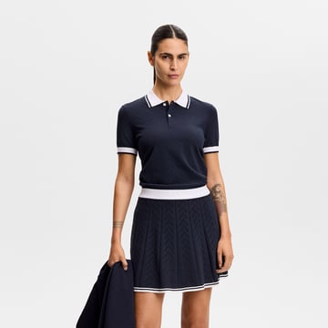 Polly Pointelle Polo Blå J.Lindeberg