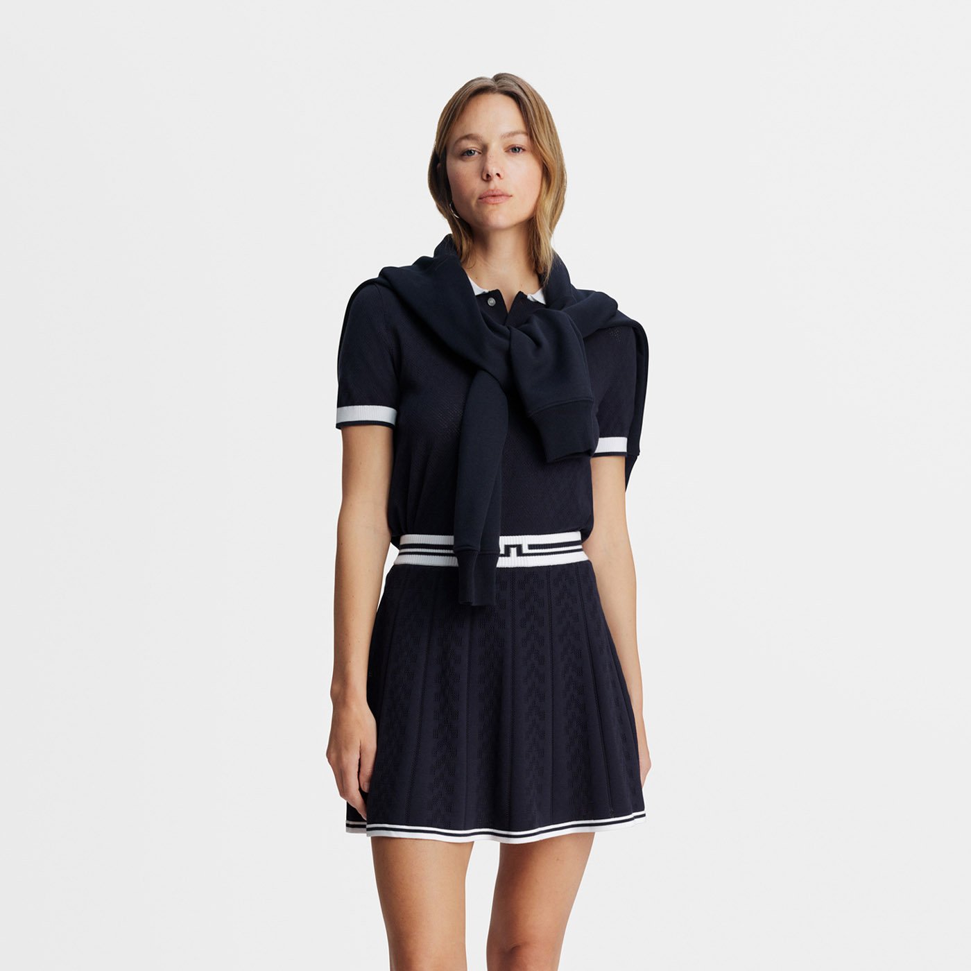 Pamela Pointelle Knitted Skirt Blå J.Lindeberg