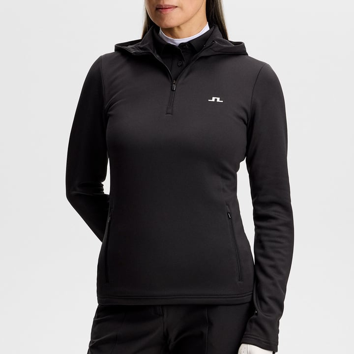 Aerielle Quarter Zip Hood Sort J.Lindeberg