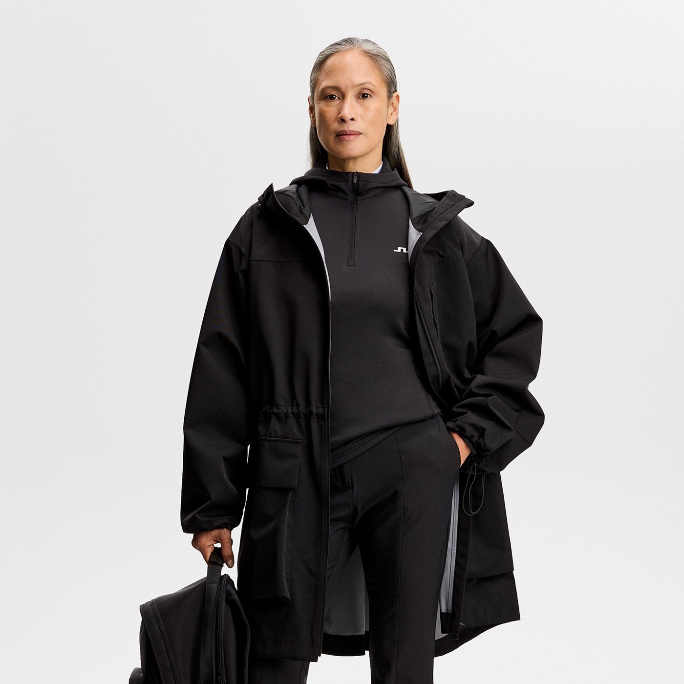 Aerielle Quarter Zip Hood Svart J.Lindeberg