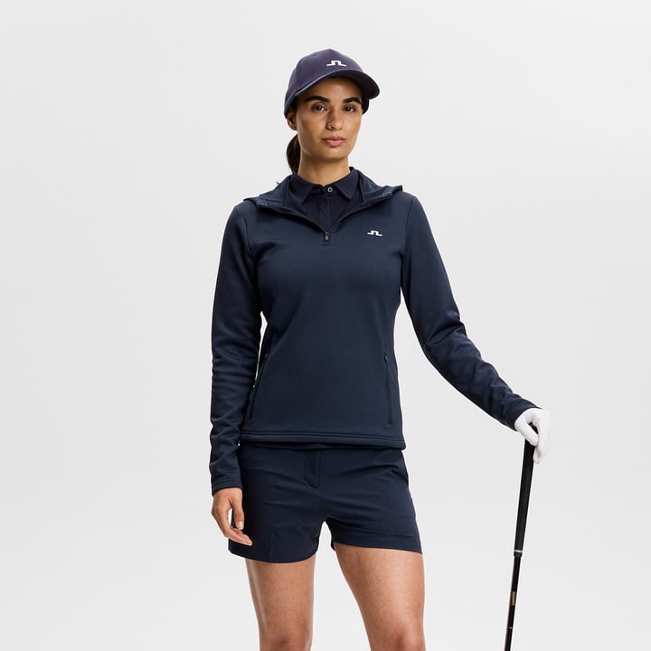 Aerielle Quarter Zip Hood Blå J.Lindeberg