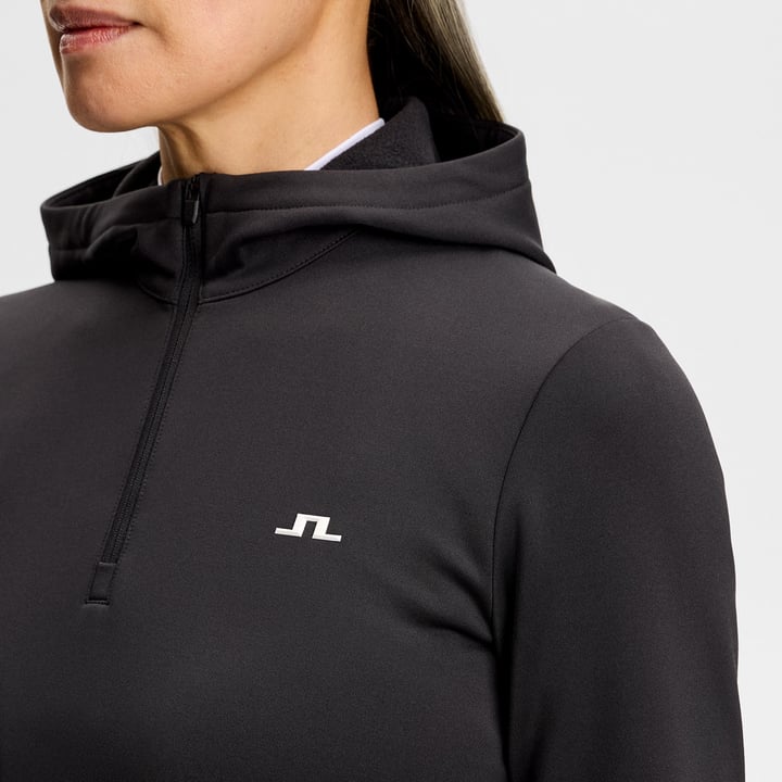 Aerielle Quarter Zip Hood Sort J.Lindeberg