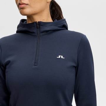 Aerielle Quarter Zip Hood Blå J.Lindeberg