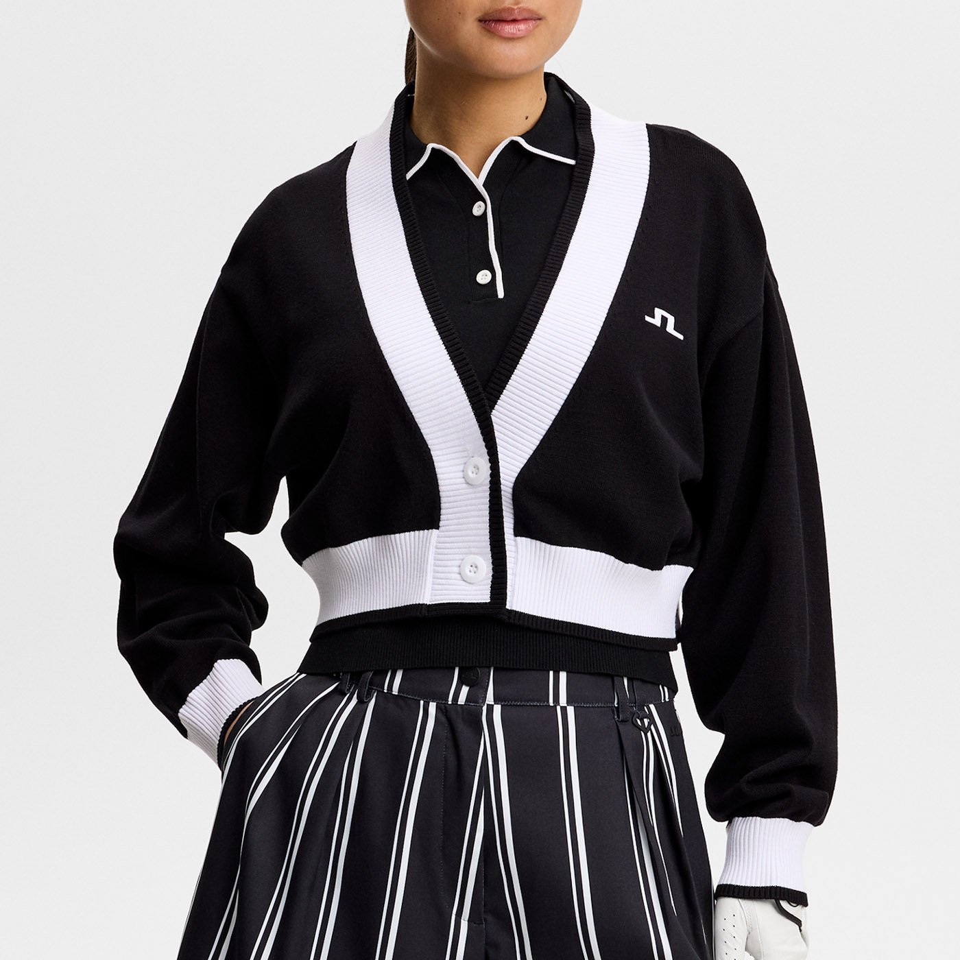 30Y Nicole Cropped Cardigan Svart J.Lindeberg 30Y Nicole Cropped Cardigan Svart J.Lindeberg