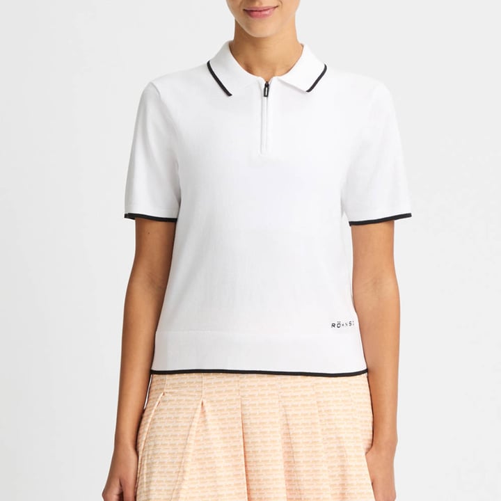 Knitted Polo Top Vit Röhnisch