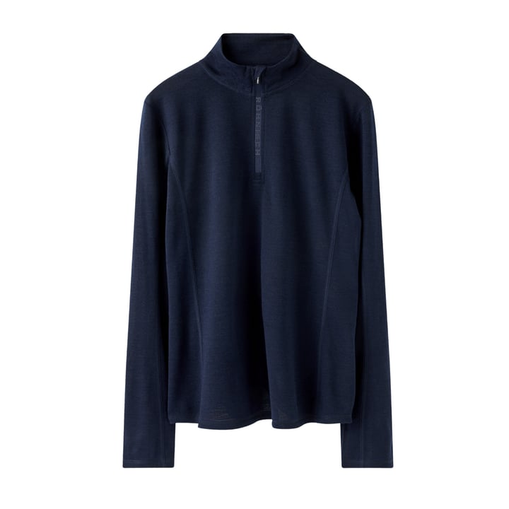 Merino Wool Half Zip Blå Röhnisch