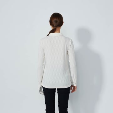 Graphic Jaquard Ls Poloshirt Vit Daily Sports
