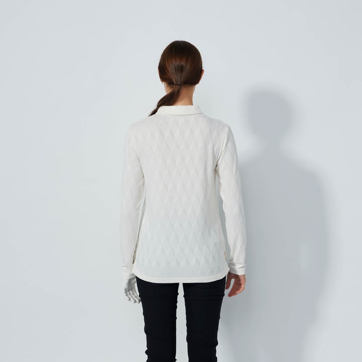 Graphic Jaquard Ls Poloshirt Vit Daily Sports