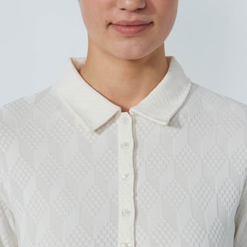 Graphic Jaquard Ls Poloshirt Vit Daily Sports