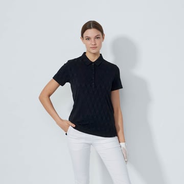 Graphic Jaquard Ss Poloshirt Schwarz Daily Sports