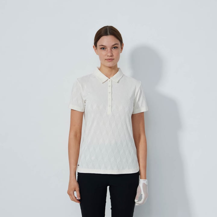 Graphic Jaquard Ss Poloshirt Blanche Daily Sports