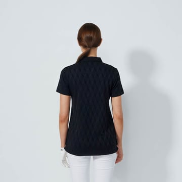 Graphic Jaquard Ss Poloshirt Schwarz Daily Sports