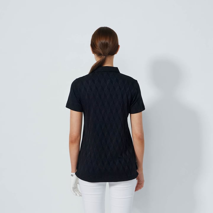 Graphic Jaquard Ss Poloshirt Schwarz Daily Sports