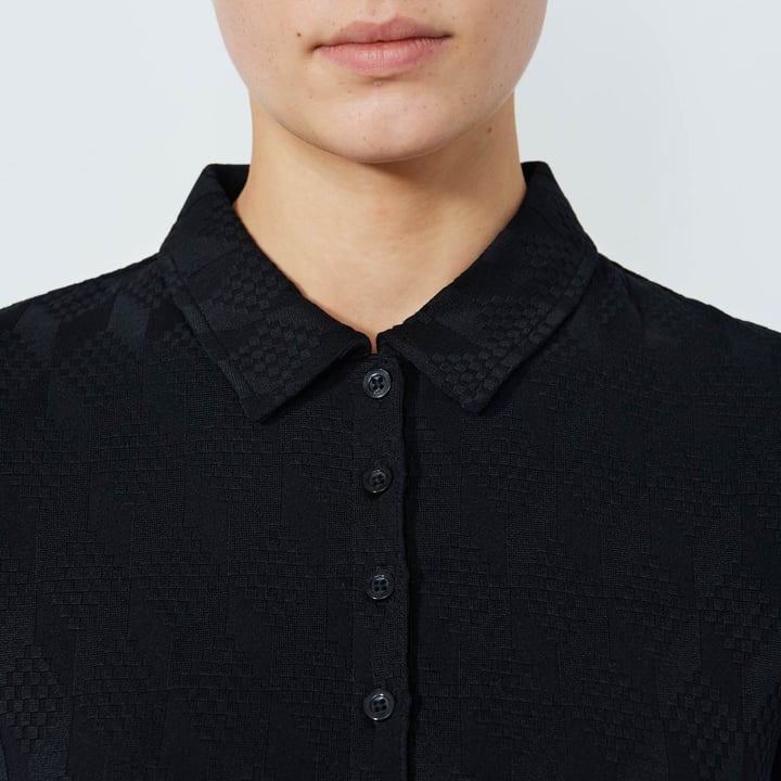 Graphic Jaquard Ss Poloshirt Schwarz Daily Sports