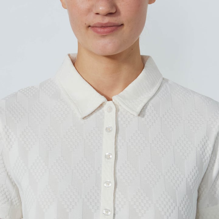 Graphic Jaquard Ss Poloshirt Blanche Daily Sports