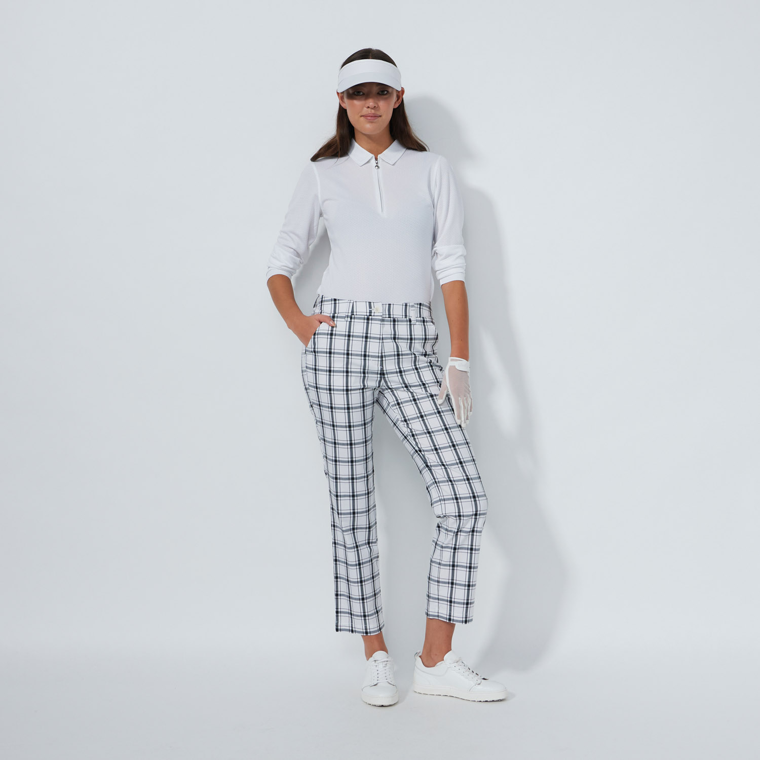 Golf Plaid Ankle Weiß