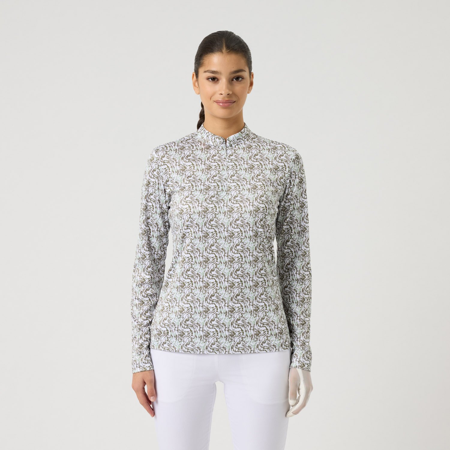 Dull Printed Ls Half Neck Daily Sports