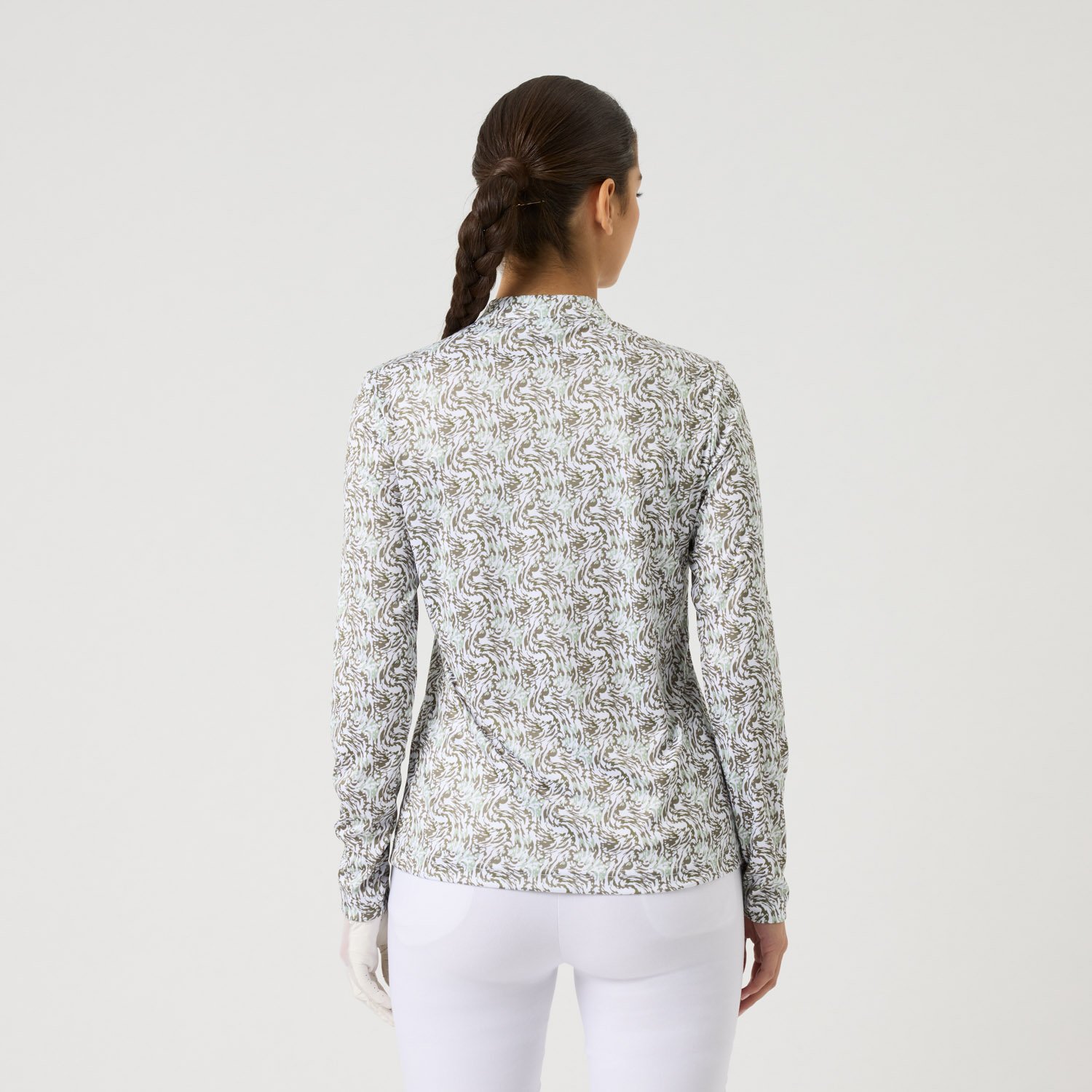 Dull Printed Ls Half Neck Daily Sports