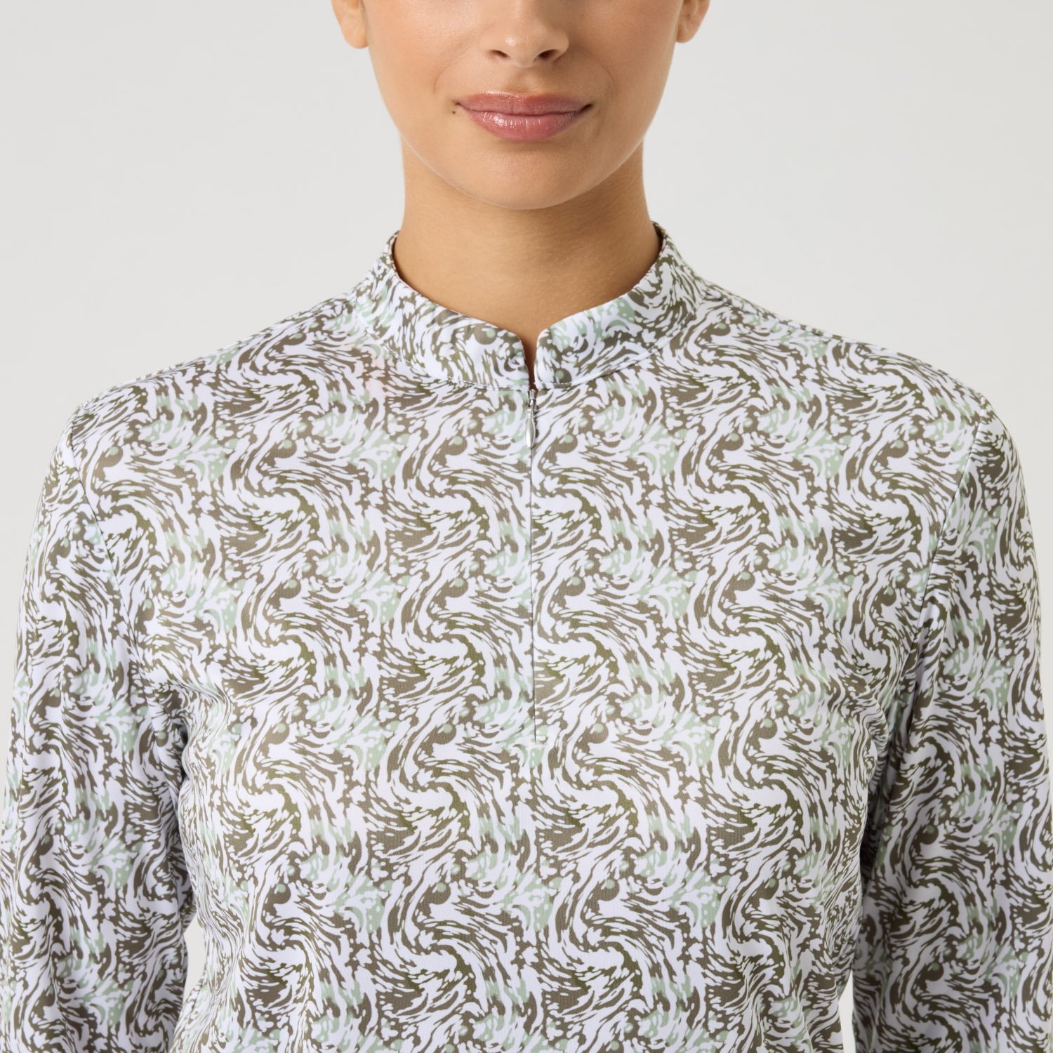 Dull Printed Ls Half Neck Daily Sports