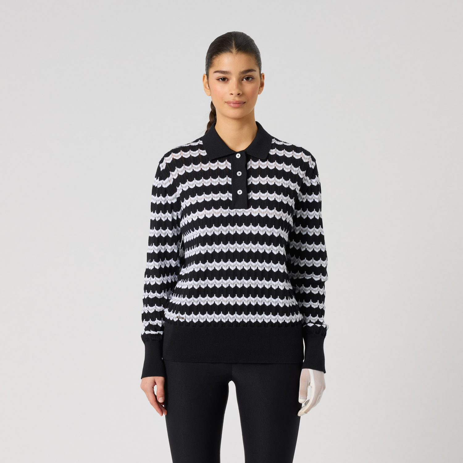 Wave Knit Ls Schwarz
