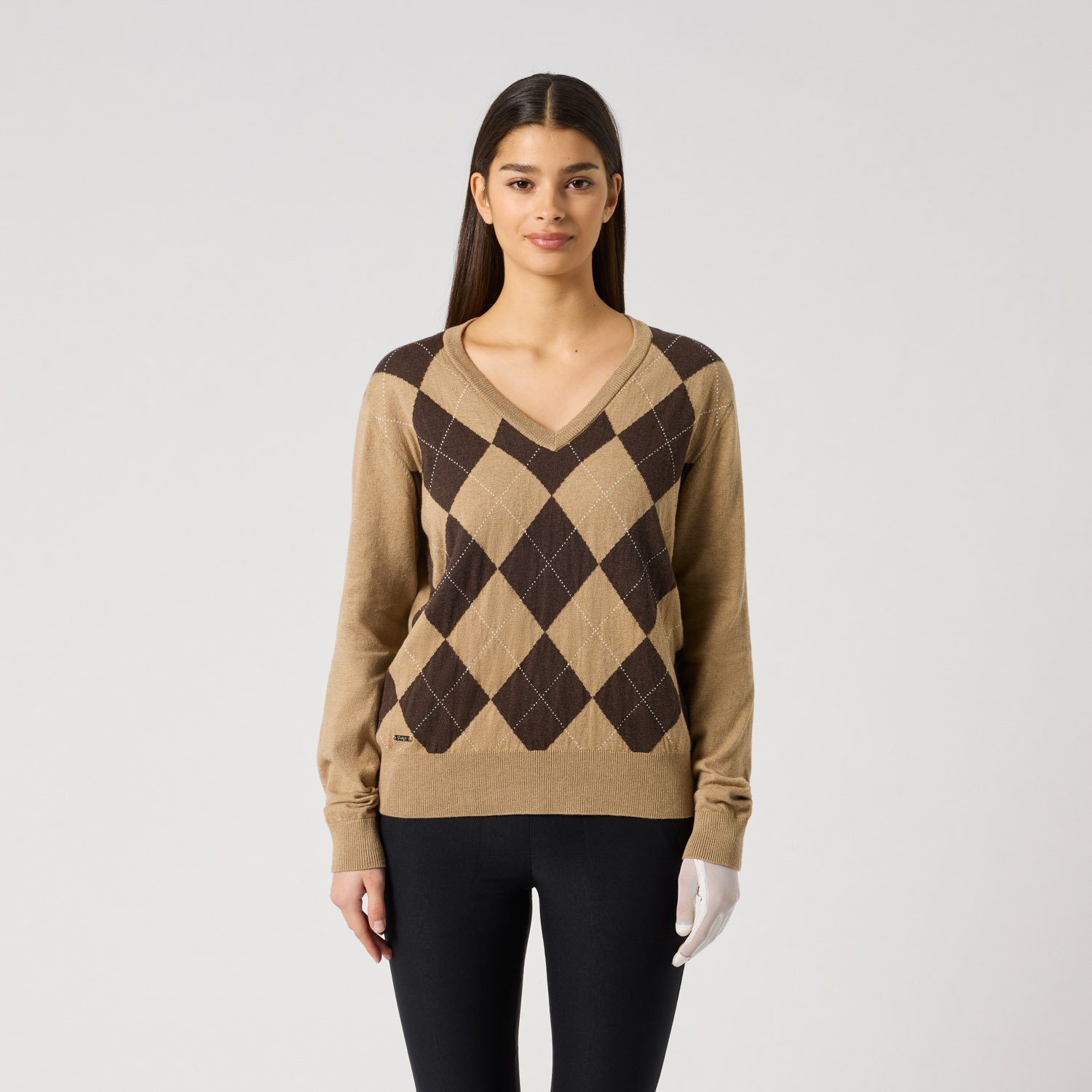 Argyle V-Neck Pullover Daily Sports