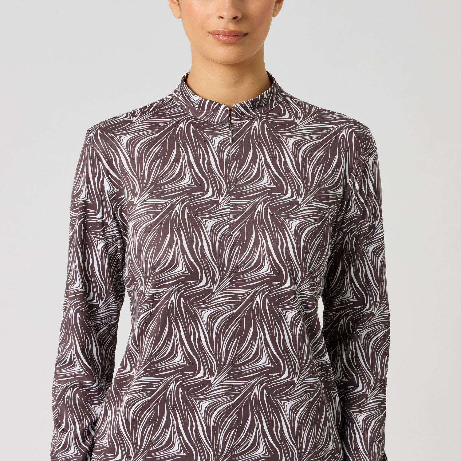 Dull Printed Ls Half Neck Daily Sports Dull Printed Ls Half Neck Daily Sports