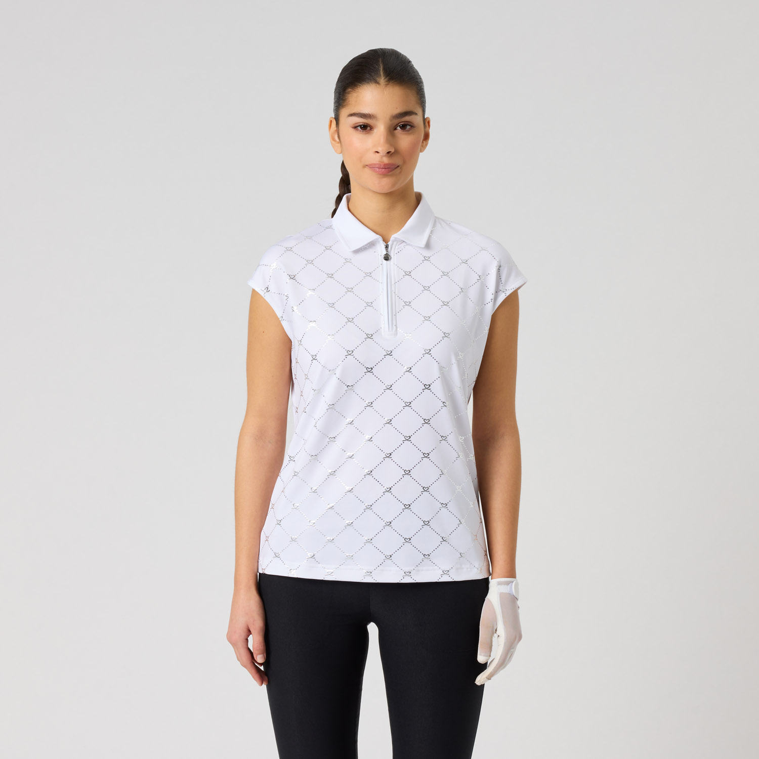 Foil Print Cap S Shirt Weiß