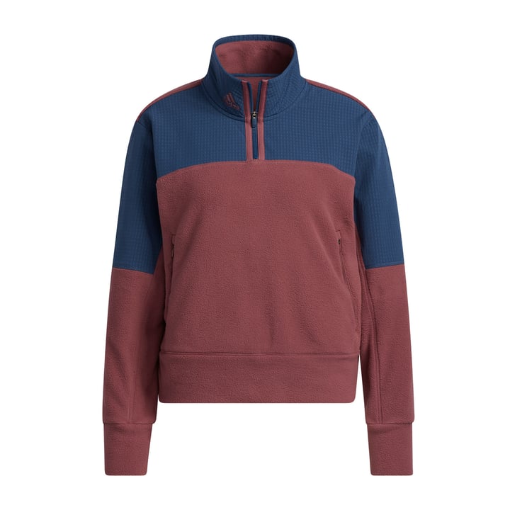 W Fleece Qtr Zip J Röd Adidas