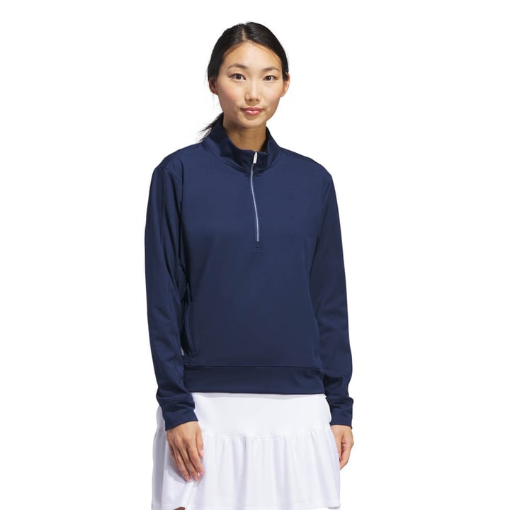 W Ultimate Half-Zip Layering Top Blue Adidas W Ultimate Half-Zip Layering Top Blue Adidas