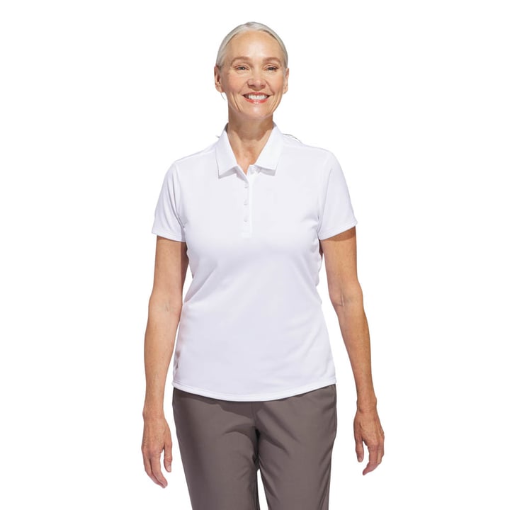 W Solid Performance Short Sleeve Polo Shirt Hvid Adidas W Solid Performance Short Sleeve Polo Shirt Hvid Adidas