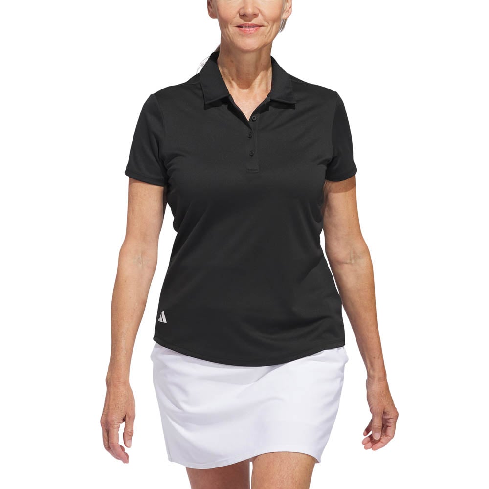 W Solid Performance Short Sleeve Polo Shirt Black Adidas