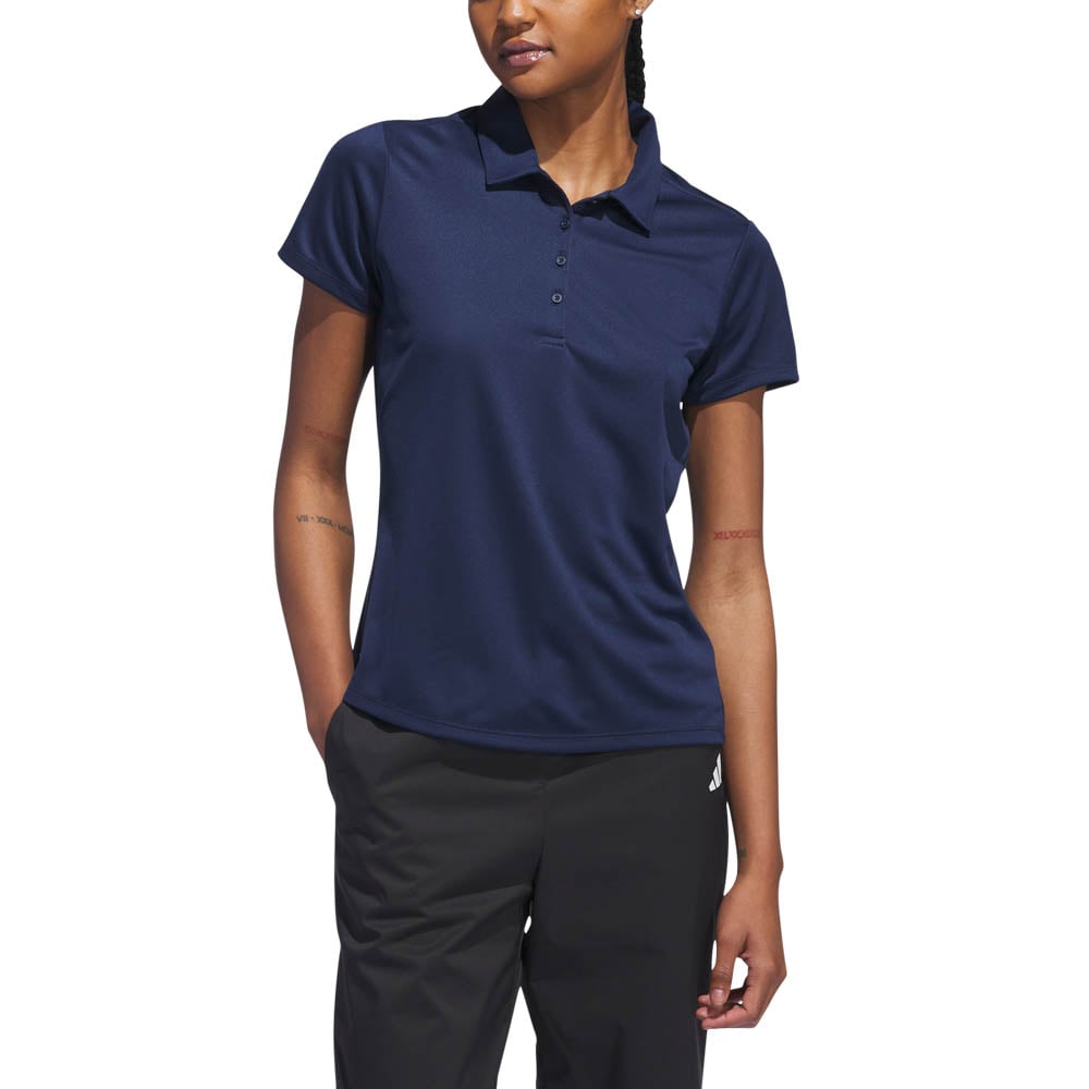 W Solid Performance Short Sleeve Polo Shirt Blue Adidas