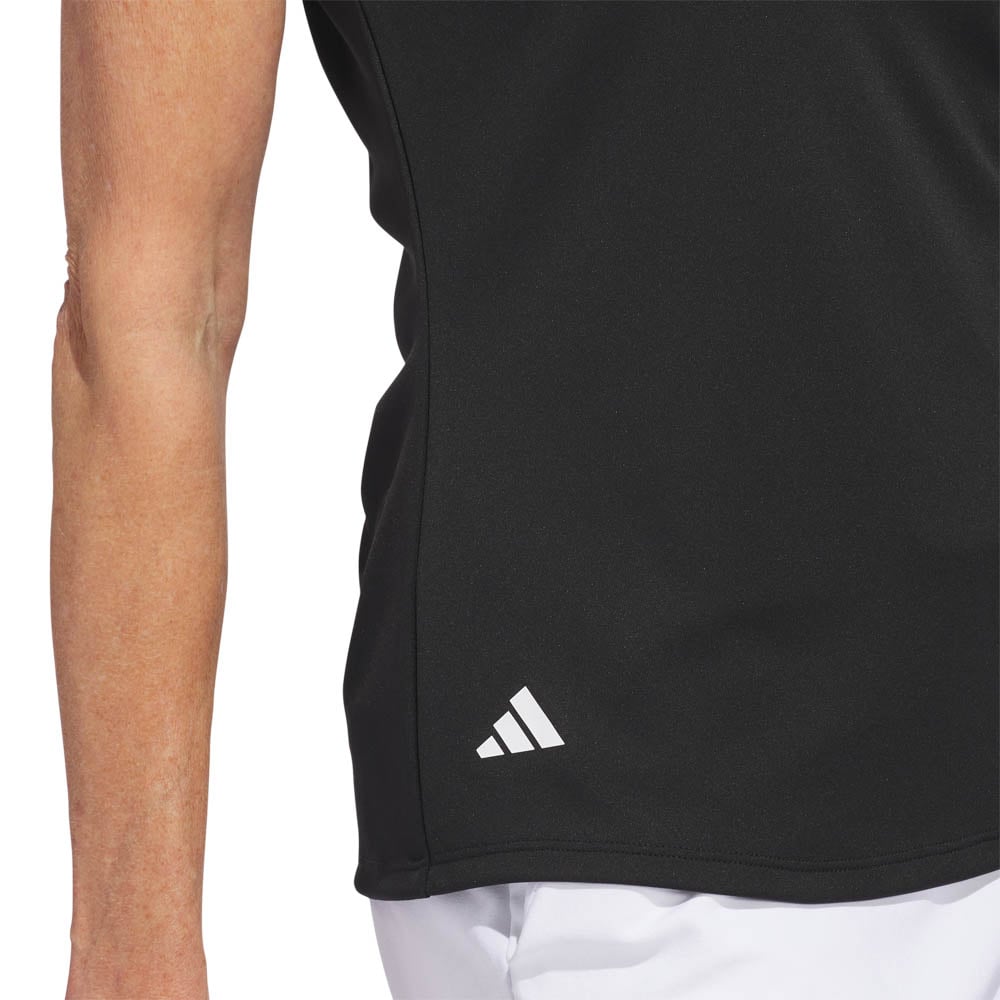 W Solid Performance Short Sleeve Polo Shirt Black Adidas