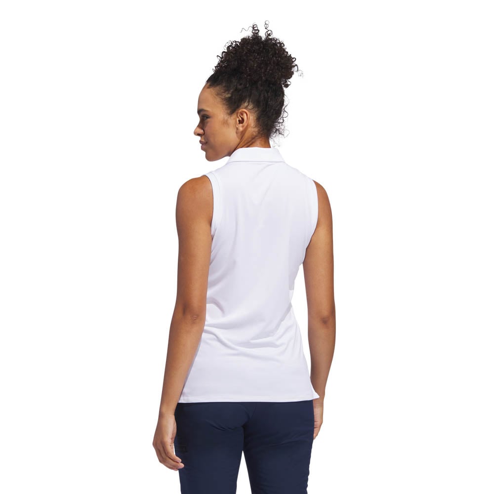 W Ultimate Solid Sleeveless Polo Shirt Valkoinen Adidas