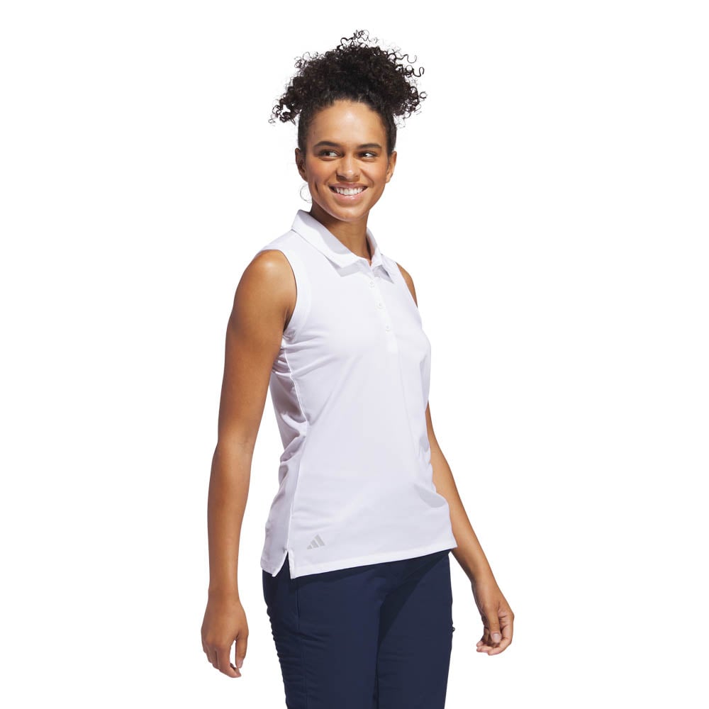 W Ultimate Solid Sleeveless Polo Shirt Valkoinen Adidas
