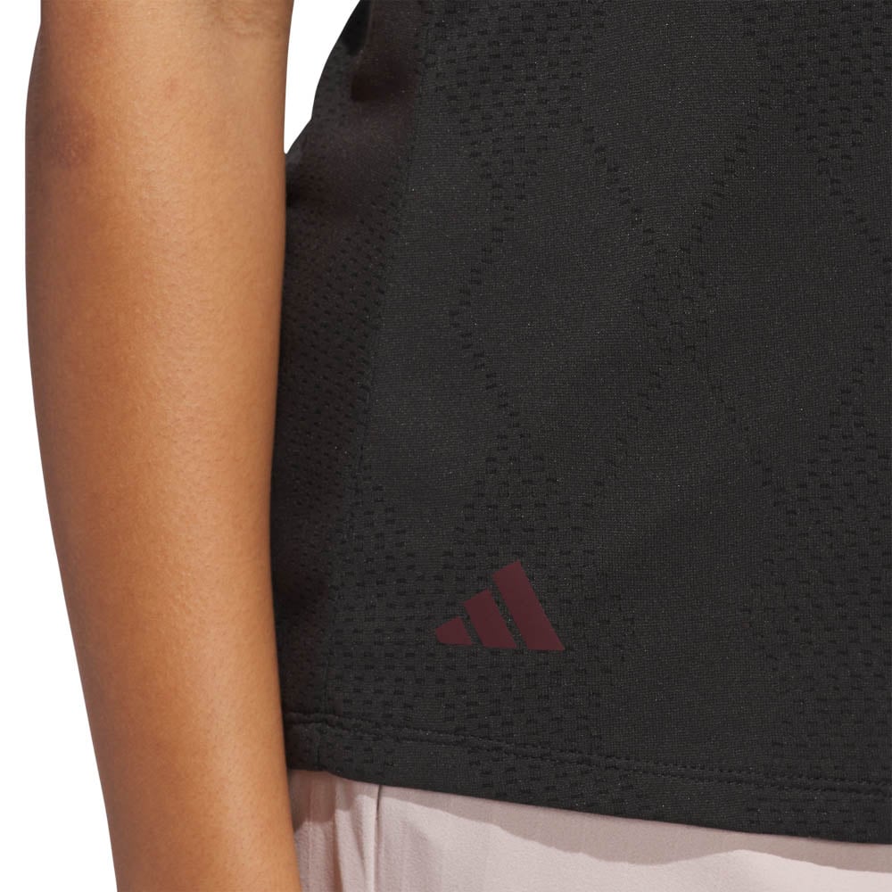 W Ultimate Diamond Jacquard Polo Shirt Musta Adidas