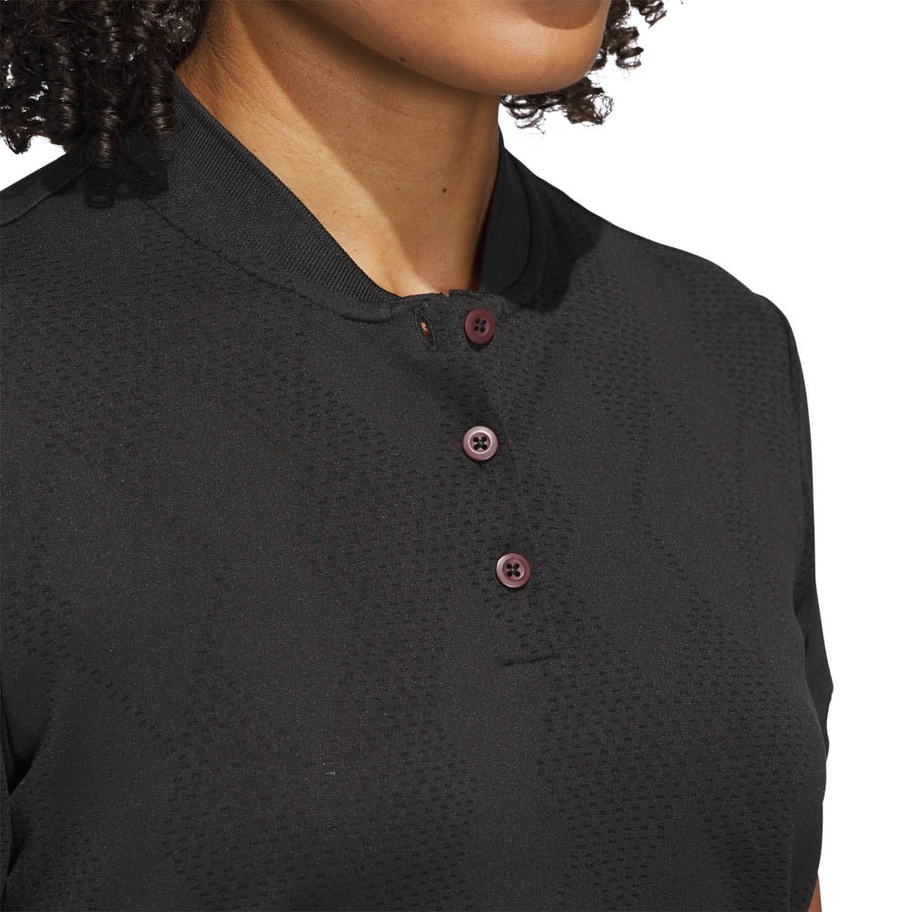 W Ultimate Diamond Jacquard Polo Shirt Musta Adidas