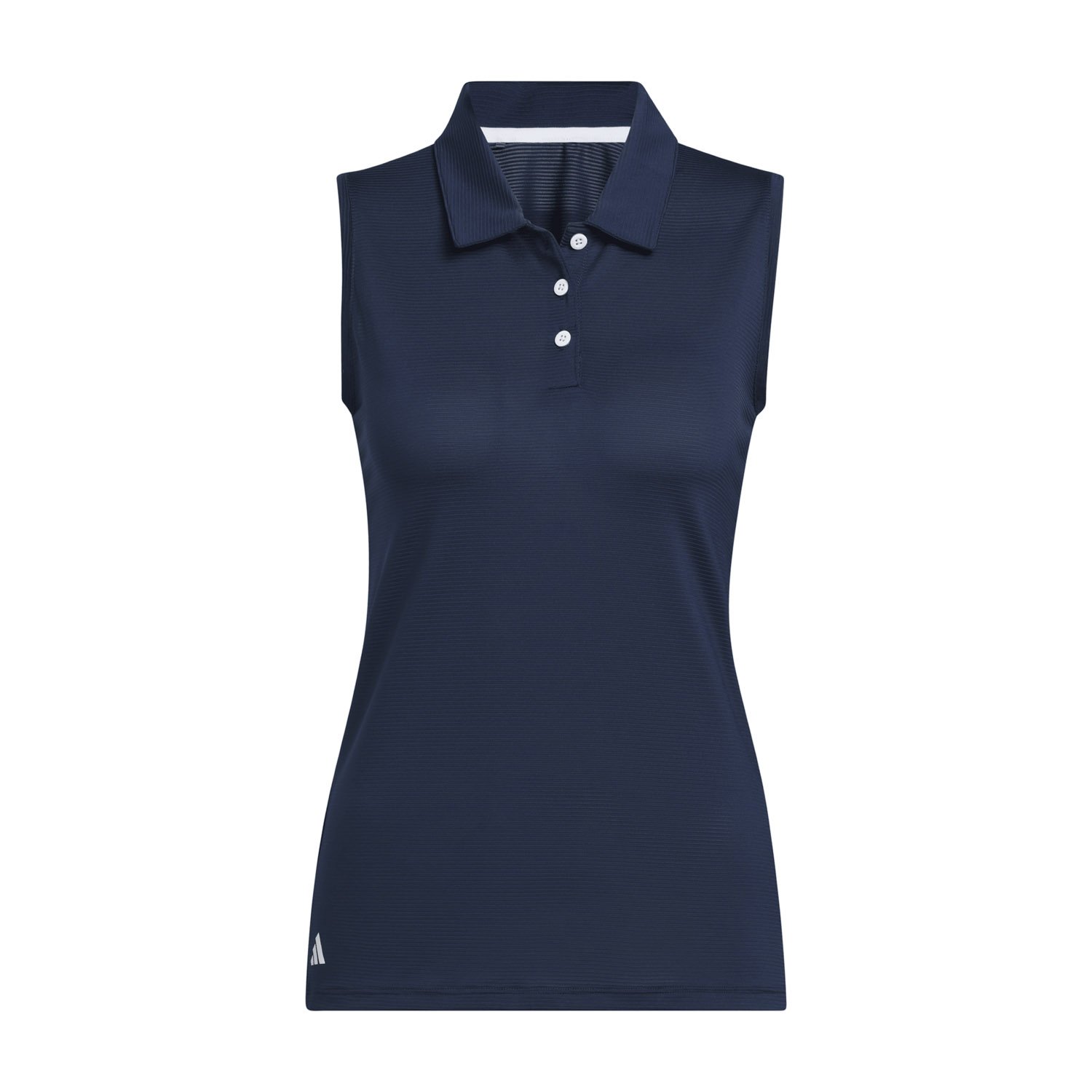 Solid Ottoman Sleeveless Polo Shirt Blau