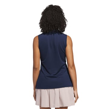 Solid Ottoman Sleeveless Polo Shirt Blau Adidas