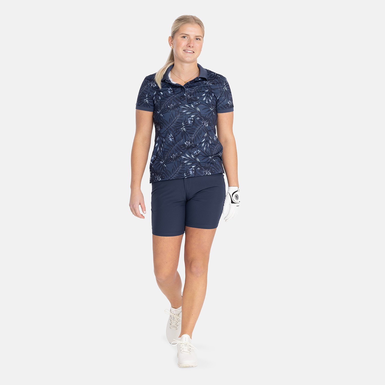 W Tech Hidden Button Pique AOP Sininen Bogeys & Birdies