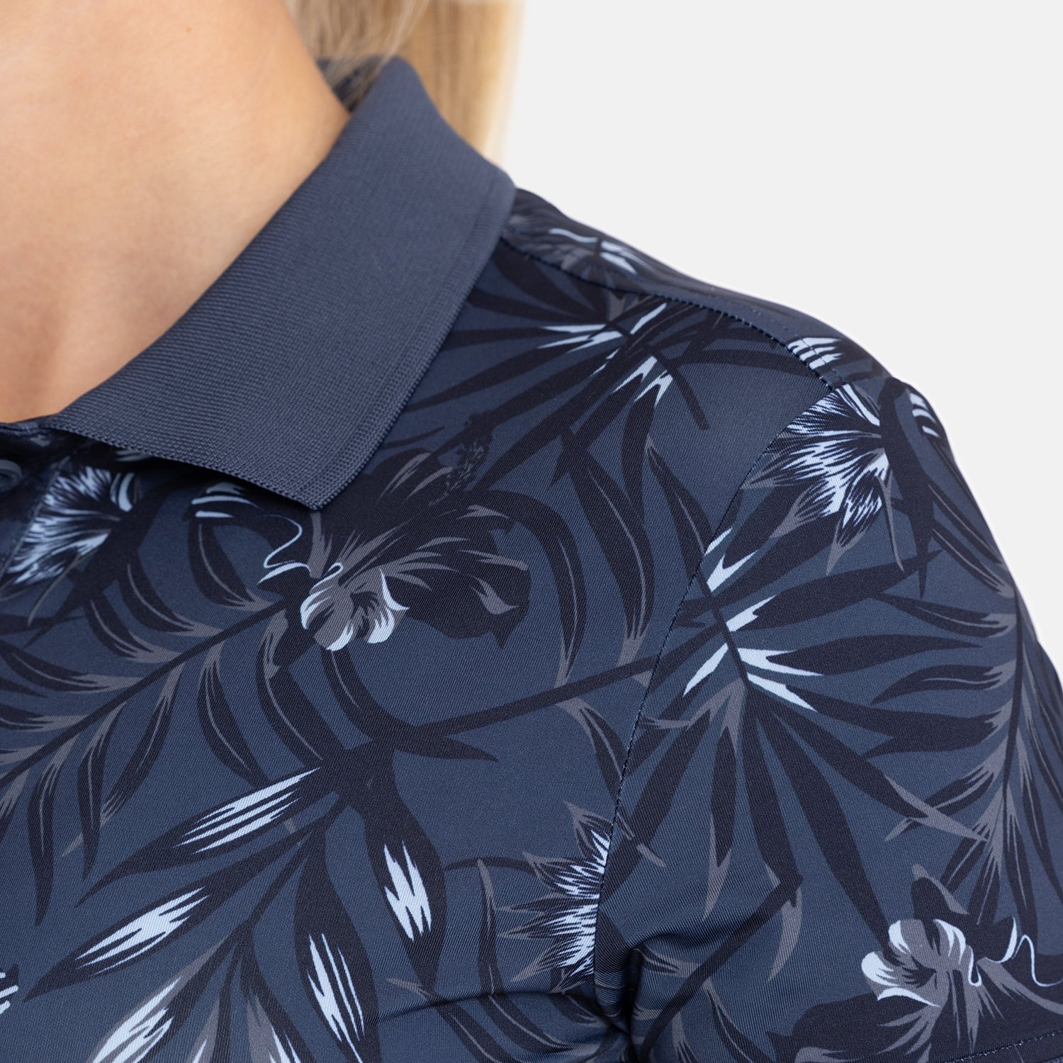 W Tech Hidden Button Pique AOP Sininen Bogeys & Birdies